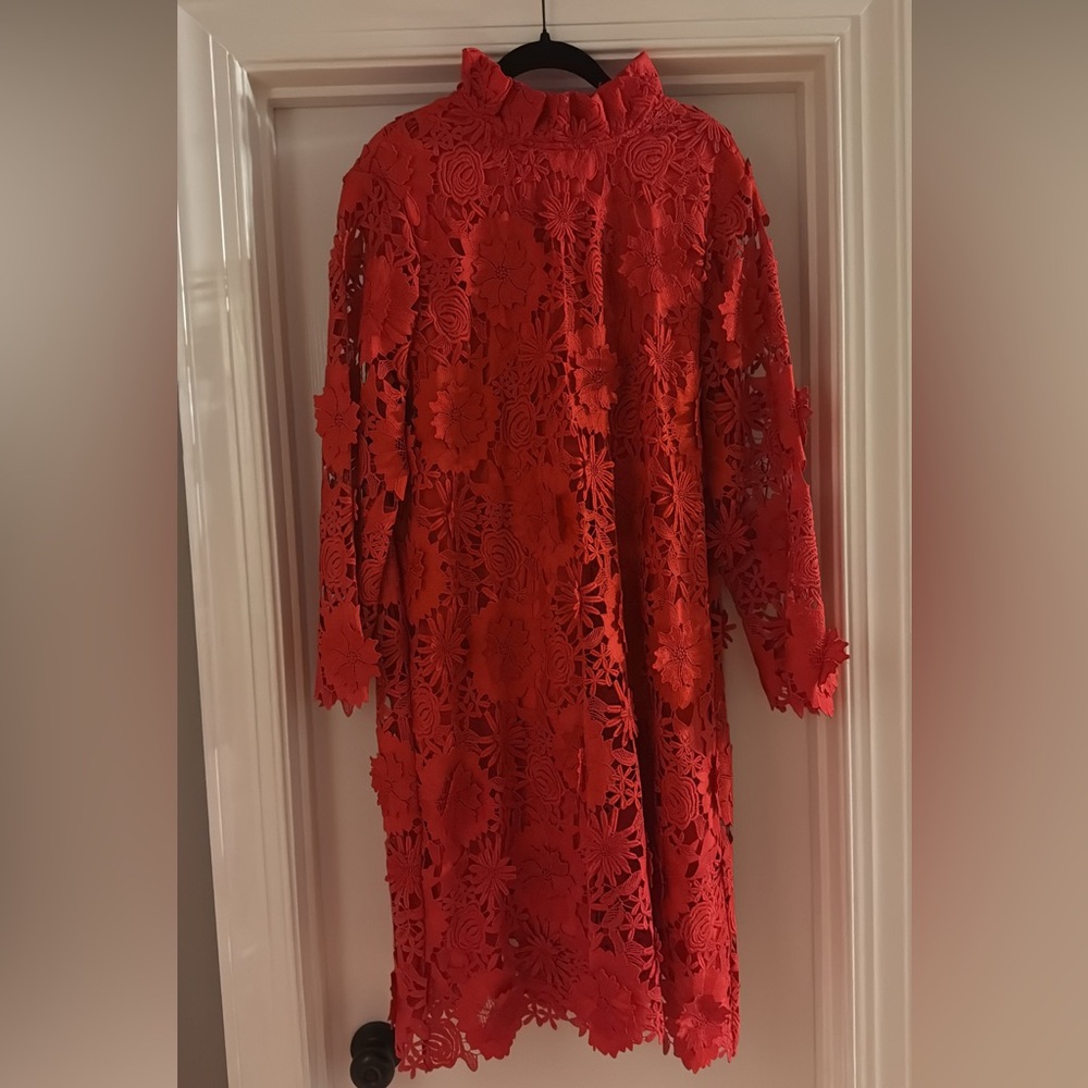 Tuckernuck Daphne Dress. Red Guipure Lace.